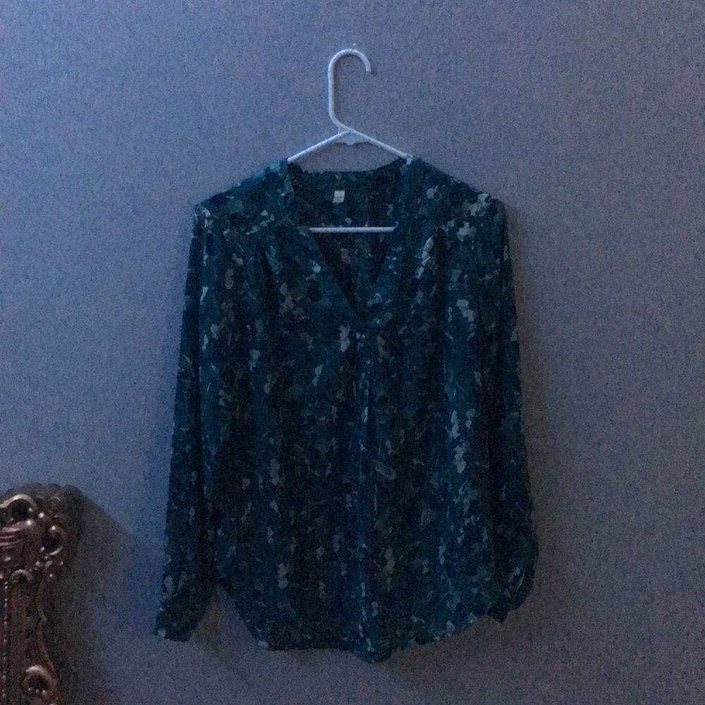 Green Floral Blouse